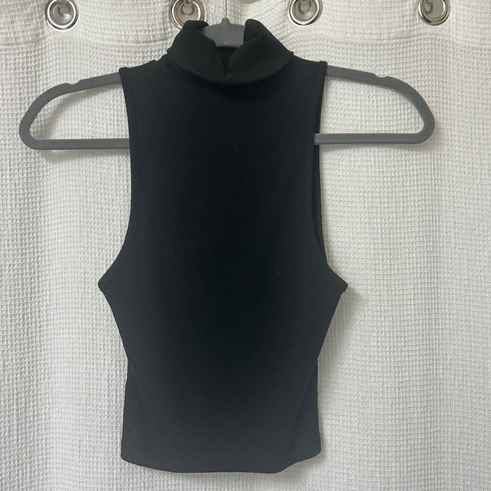Black turtleneck top size 2